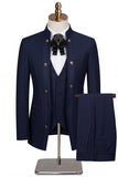 3 Piece Black Flower Single Breasted Jacquard Men's Prom Suits