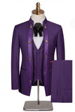 3 Piece Black Flower Single Breasted Jacquard Men's Prom Suits