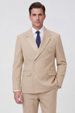 Black 2 Piece Notched Lapel Double Breasted Men's Suits