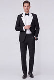 Red 2 Piece Peak Lapel One Button Men's Prom Suits