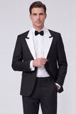 Red 2 Piece Peak Lapel One Button Men's Prom Suits