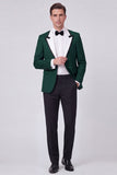 Red 2 Piece Peak Lapel One Button Men's Prom Suits