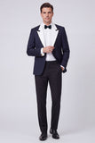 Red 2 Piece Peak Lapel One Button Men's Prom Suits