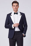 Red 2 Piece Peak Lapel One Button Men's Prom Suits