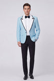 Red 2 Piece Peak Lapel One Button Men's Prom Suits