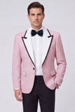 Red 2 Piece Peak Lapel One Button Men's Prom Suits