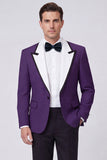 Red 2 Piece Peak Lapel One Button Men's Prom Suits
