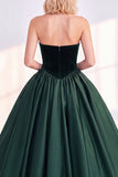 Burgundy Corset Strapless A-Line Tea-Length Velvet Dress