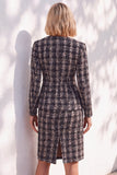 Black Fitted Long Sleeves Knee-Length Women Suits
