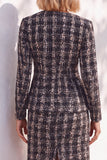Black Fitted Long Sleeves Knee-Length Women Suits