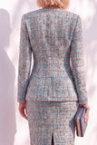 Black Fitted Long Sleeves Knee-Length Women Suits