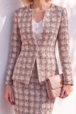 Black Fitted Long Sleeves Knee-Length Women Suits