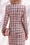 Black Fitted Long Sleeves Knee-Length Women Suits