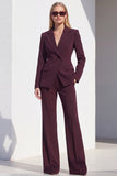 Berlin Blue Fitted Notched Lapel Long Sleeves Women Formal Suits