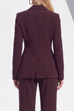 Berlin Blue Fitted Notched Lapel Long Sleeves Women Formal Suits