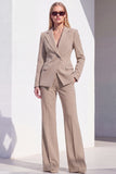 Berlin Blue Fitted Notched Lapel Long Sleeves Women Formal Suits