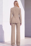 Berlin Blue Fitted Notched Lapel Long Sleeves Women Formal Suits