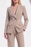Berlin Blue Fitted Notched Lapel Long Sleeves Women Formal Suits