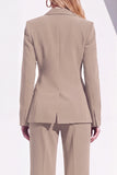 Berlin Blue Fitted Notched Lapel Long Sleeves Women Formal Suits