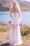 White Sheath Strapless Tulle Maxi Wedding Dress