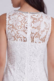 Ivory Bodycon V-Neck Floral Beaded Short Graduation Dress