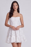 Ivory Strapless A-Line Corset Mini Graduation Dress