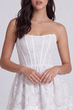 Ivory Strapless A-Line Corset Mini Graduation Dress