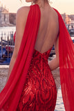 Gold Strapless Sequins Bodycon Short Cocktail Dress with Slit