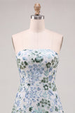 Light Green Strapless A-Line Tiered Sequins Ruffle Short Cocktail Dress
