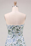 Light Green Strapless A-Line Tiered Sequins Ruffle Short Cocktail Dress