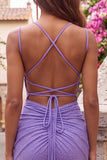 Royal Blue Bodycon Beaded Short Homecoming Dress with Lace Up Back