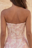 Sweetheart Red Corset Bodycon Floral Ruched Short Homecoming Dress