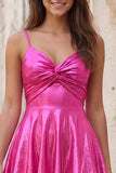 Gold A-Line Metallic Tiered Spaghetti Straps Short Homecoming Dress