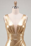 Metallic Sky Blue V-Neck Ruched Tight Short Homecoming Dress