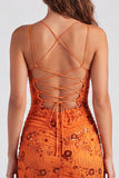 Fuchsia V-Neck Bodycon Short Lace Up Back Cocktail Dress with Sequins