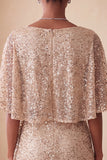 Sparkly Pink Bodycon Round Neck Sequins Ruched Short Cocktail Dress with Sash