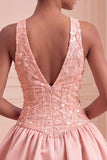 Sky Blue A-Line V-Neck Short Cocktail Dress