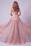 Mermaid Blush Sweetheart Floral Sequins Lace Up Back Pageant Dress Ruffle Overskirt