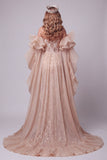 Champagne Sweetheart Mermaid Sequins Long Pageant Dress with Train