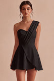 White One Shoulder A-Line Bridal Shower Dress