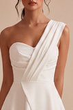White One Shoulder A-Line Bridal Shower Dress