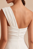 White One Shoulder A-Line Bridal Shower Dress