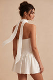 Strapless Corset A-Line Bridal Shower Dress with a Neck Scarf