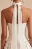 Strapless Corset A-Line Bridal Shower Dress with a Neck Scarf