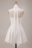 Strapless Corset A-Line Bridal Shower Dress with a Neck Scarf