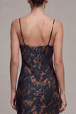 Black Mermaid Cowl Neck Floral Long Formal Dress