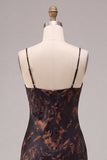 Black Mermaid Cowl Neck Floral Long Formal Dress