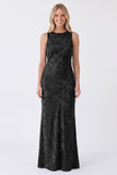Sage Floral Bateau Neck Mermaid Backless Long Bridesmaid Dress