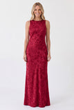 Sage Floral Bateau Neck Mermaid Backless Long Bridesmaid Dress