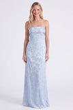 Sage Strapless Floral Mermaid Long Bridesmaid Dress